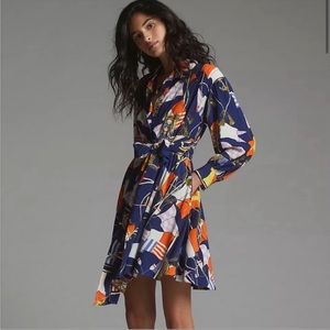 NWT MAEVE Anthropologie Sailboat Nautical Shirt Dress Size XS